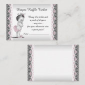 Vintag Princess Diaper Raffelschein Begleitkarte (Vorne/Hinten)