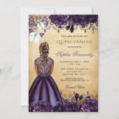 Vintag Princess Lila Butterfly Quinceañera Einladung (Vorderseite)