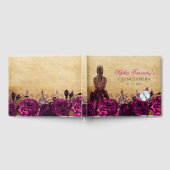 Vintag Princess Pink Butterfly Quinceañera Gästebuch (Voll)