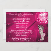 Vintag Princess Pink Disco Ball Babydusche Einladung (Rückseite)