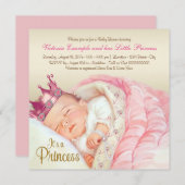 Vintag Princess Pink Gold Baby Dusche Einladung (Vorne/Hinten)