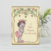Vintag Princess Rose & Hearts Babydusche Einladung (Stehend Vorderseite)