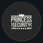 Vintag Princess Security Boys Brother Birthday Da Runder Aufkleber<br><div class="desc">Vintag Princess Security Boys Brother Birthday Vater Mama</div>