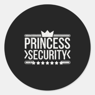 Vintag Princess Security Boys Brother Birthday Da Runder Aufkleber
