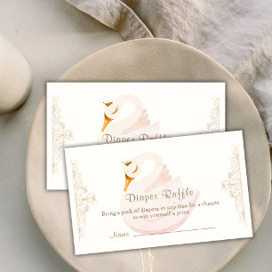 Vintag Princess Swan Diaper Raffle Baby Dusche Begleitkarte