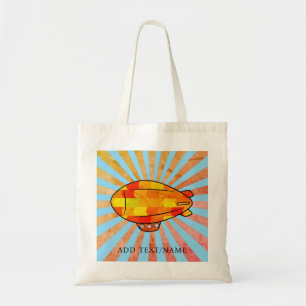 Vintag Print Blimp Ballon Sunny Sky Tragetasche