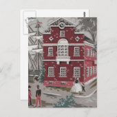 Vintag Print Boston Postkarte (Vorne/Hinten)
