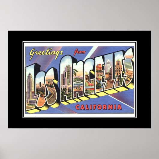 Vintag Print Greetings Los Angeles Poster (Vorne)