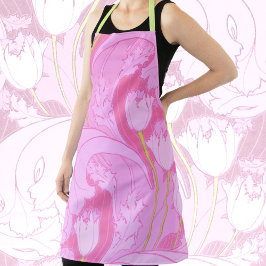 Vintag Print Pink Lily Schürze