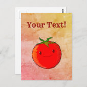 Vintag Print Style Niedlich Cartoon Tomato Postkarte (Vorne/Hinten)