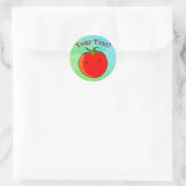 Vintag Print Style Niedlich Cartoon Tomato Runder Aufkleber (Tasche)