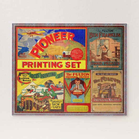 VINTAG PRINTING SET 1910-1940 FARBIG! PUZZLE (Horizontal)