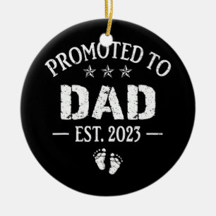 Vintag Promoted zum Vater 2023 für New Dad First Keramik Ornament