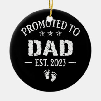 Vintag Promoted zum Vater 2023 für New Dad First Keramik Ornament