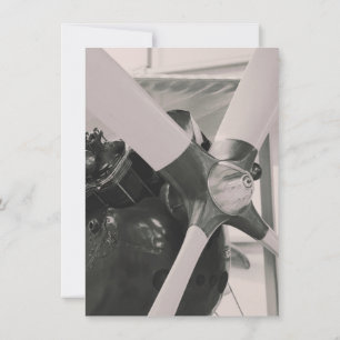 Vintag Propeller Flugzeug Fotografisches Drucken. Einladung