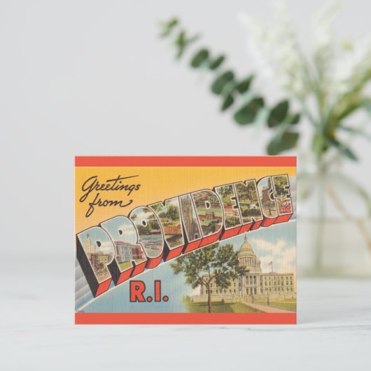 Vintag Providence RI Postkarte (Stehend Vorderseite)