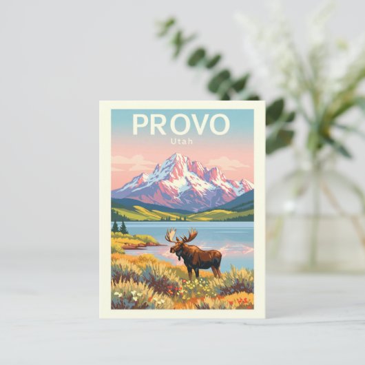 Vintag Provo Utah Postkarte (Stehend Vorderseite)