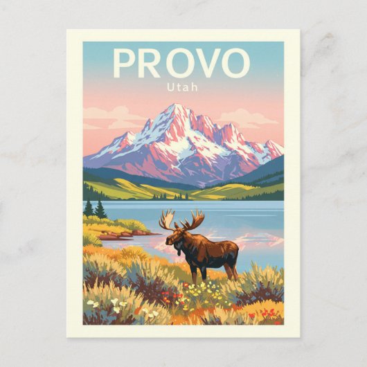 Vintag Provo Utah Postkarte (Vorderseite)
