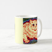 Vintag Psychedelic Cat von Louis Wain Kaffeetasse (VorderseiteRechts)