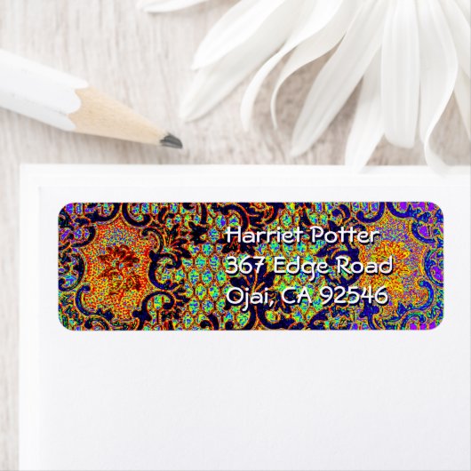 Vintag Psychedelic Wallpaper floral Pattern (Insitu)