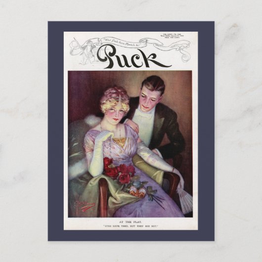 Vintag Puck Magazine Cover - Beim Spielen Postkarte (Vorderseite)