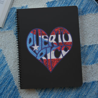 Vintag Puerto Rico Flag Boricua Herz Notizblock
