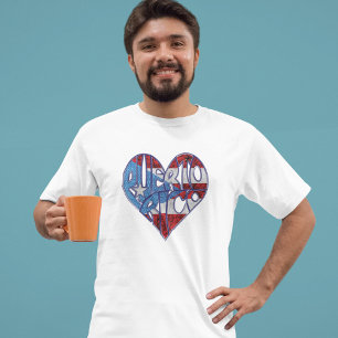Vintag Puerto Rico Flag Boricua Herz T-Shirt