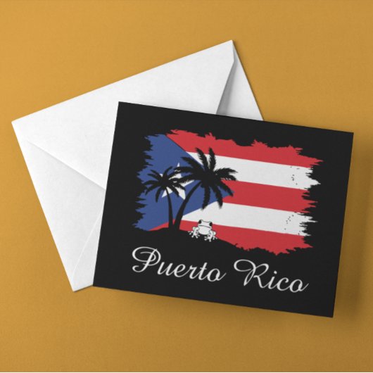 Vintag Puerto Rico Flag Coqui Boricua Postkarte