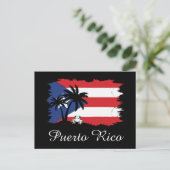Vintag Puerto Rico Flag Coqui Boricua Postkarte (Stehend Vorderseite)
