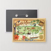 Vintag Puerto Rico Magnet Button (Vorderseite/Rückseite)