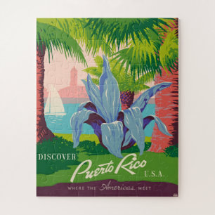 Vintag Puerto Rico Reisen Kunst, Dichtung und Musi Puzzle