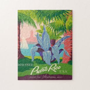 Vintag Puerto Rico Reisen Kunst, Dichtung und Musi Puzzle