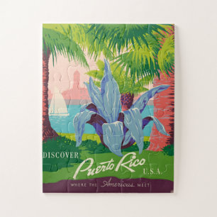 Vintag Puerto Rico Reisen Kunst, Dichtung und Musi Puzzle