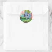 Vintag Puerto Rico Reisen Kunst, Dichtung und Musi Runder Aufkleber (Tasche)