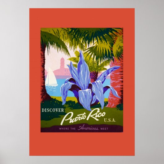 Vintag Puerto Rico Reiseposter Poster (Vorne)