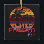Vintag Puerto Rico Summer Beach Keramikornament<br><div class="desc">Phantastisches Vintages Puerto Rico Design für Strandliebhaber im Sommer.</div>