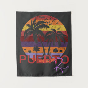 Vintag Puerto Rico Summer Beach Wandteppich