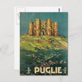 Vintag Puglia Italien Burg Postkarte (Vorne/Hinten)