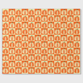 Vintag Pumpkin Orange Tartan Karierter Erntedank Geschenkpapier (Flach)