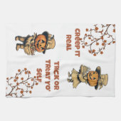 Vintag Pumpkin Pals Halloween Geschirrtuch (Horizontal)