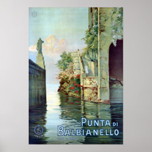 Vintag Punta di Balbianello Lago di Como Italien Poster