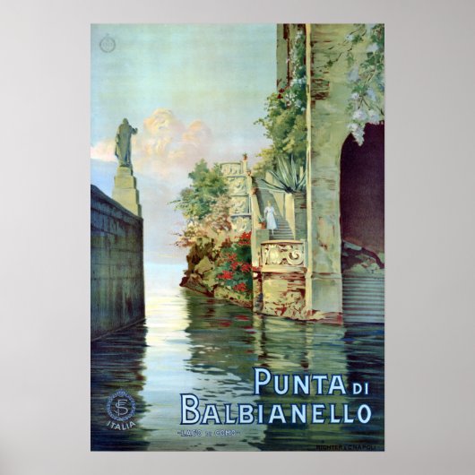Vintag Punta di Balbianello Lago di Como Italien Poster (Vorne)