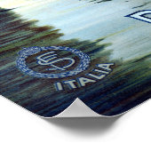 Vintag Punta di Balbianello Lago di Como Italien Poster (Ecke)