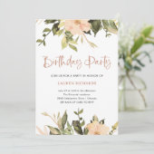 Vintag | QR-Code Geburtstagspartei Einladung (Stehend Vorderseite)