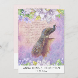 *~* Vintag QR UAWG Peacock Viktorianisch AR24 Hoch Einladung