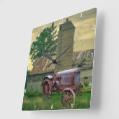 VINTAG QUADRATISCHE WANDUHR (Winkel)