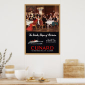 Vintag Queen Elizabeth Cunard Lines Travel Poster (Küche)