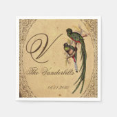 Vintag Quetzal Bird Wedding Napkin Serviette (Vorderseite)