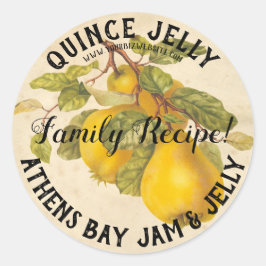 Vintag-Quince-Jelly-Produktlabel Runder Aufkleber