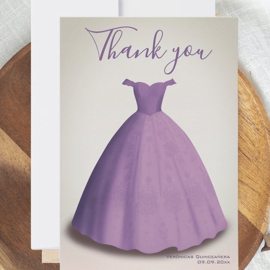 Vintag Quinceañera mis quinis Dankeschön-Karte Dankeskarte